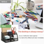 MDHAND Office Desk Organizer and Accessories Desk Drawer Organizer with 6 Compartments, Mesh Pencil Desk Organizer For Home Office - Image 8
